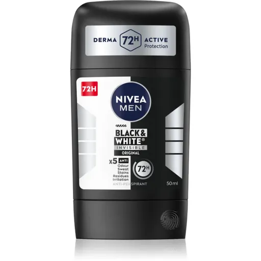 NIVEA MEN Black & White Invisible Original tuhý antiperspitant pre mužov 50 ml