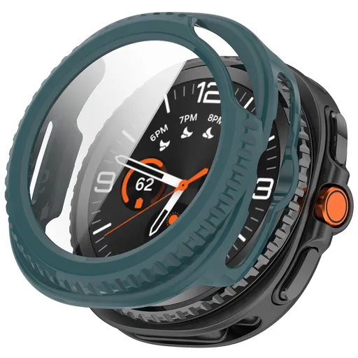 PC FULL COVER Plastový kryt so sklom pre Samsung Galaxy Watch8 Classic 46mm zelený