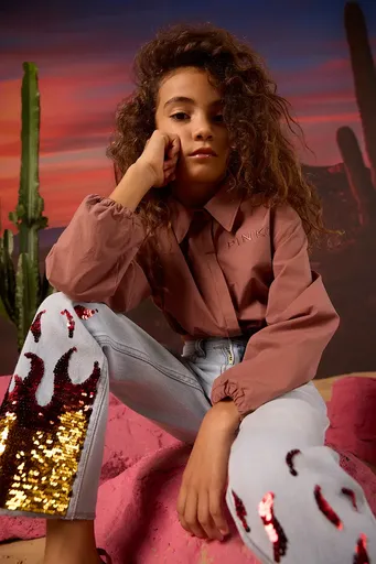 Detská bavlnená košeľa Pinko