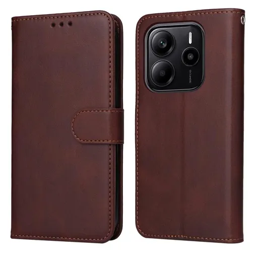 SMOOTH Peňaženkové puzdro pre Xiaomi Redmi Note 14 hnedé