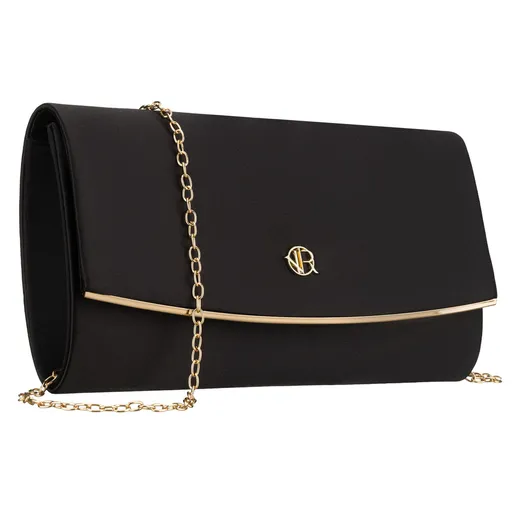 Dámska čierna spoločenská listová kabelka na retiazke ROVICKY