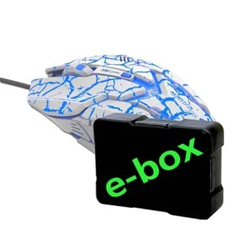E-blue Myš Auroza Gaming EMS639WHCA-IU, 4000DPI, optická, 6tl., drátová USB, bílá, herní, e-box