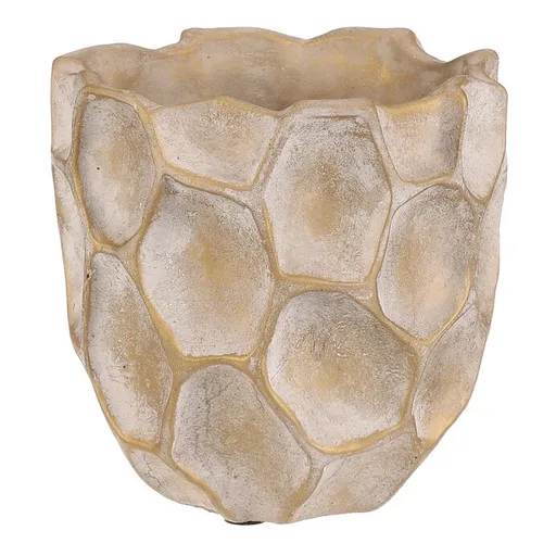 Betónový obal na kvety Plástev, vel. S, béžovo-zlatá