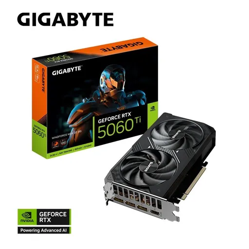 GIGABYTE VGA NVIDIA GeForce RTX 5060 Ti WINDFORCE MAX OC 8G, 8G GDDR7, 3xDP, 1xHDMI