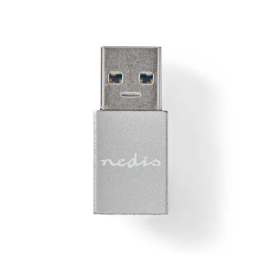 Nedis CCGB60925GY - USB-C Adaptér| USB 3.2 Gen 1 | USB-A Zástrčka | USB-C™ Zásuvka | 5 Gbps | Okrúhly | Poniklované