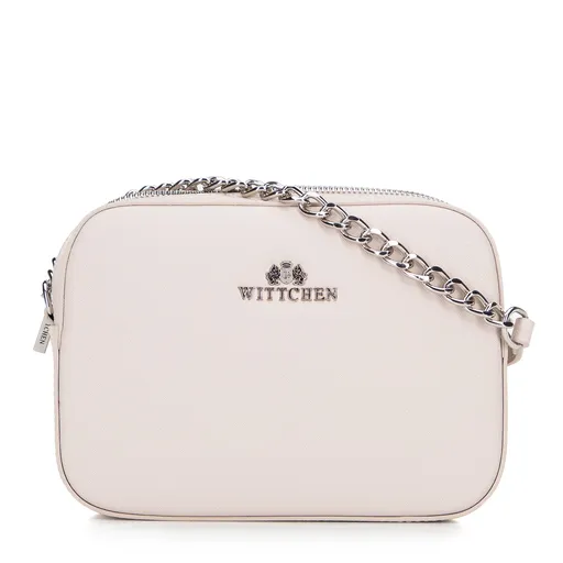 Dámska kabelka z kože saffiano s retiazkou 29-4E-019-0