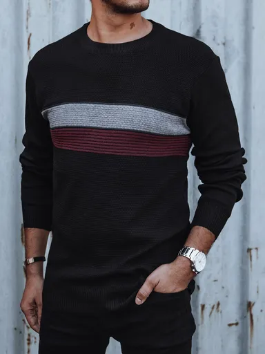 Pánsky čierny sveter Dstreet WX2209