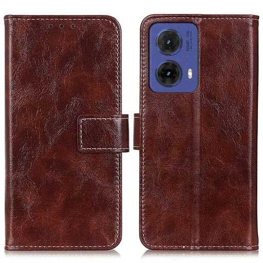 RETRO Peňaženkový obal Motorola Moto G85 5G hnedý