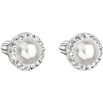 EVOLUTION GROUP 31314.1 biele s kryštálmi a perlou Swarovski (striebro 925/1000; 1,2 g) (8590962910711)