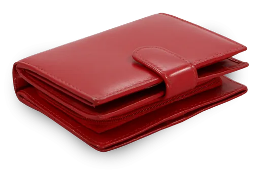 Červená dámska kožená peňaženka so zápinkou 511-9769-31