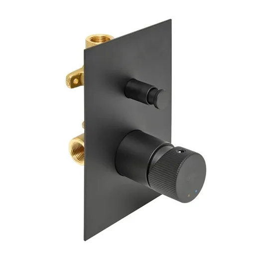 Sprchová a vaňová batéria SAT Evolution vrátane podomietkového telesa čierna matná SATBSEVO215C