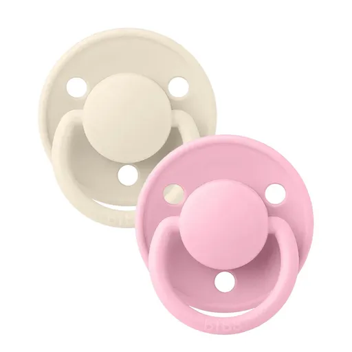 BIBS De Lux cumlíky z prírodného kaučuku 2 ks veľ. 1 Ivory / Baby Pink