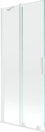 MEXEN/S - Velar Dvojkrídlová posuvná vaňová zástena 85 x 150, transparent, biela 896-085-000-01-20