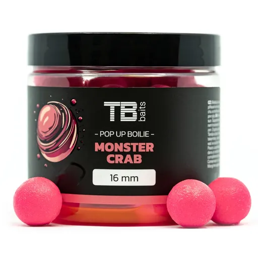 Tb baits plávajúce boilie pop-up pink monster crab + nhdc 65 g 16 mm