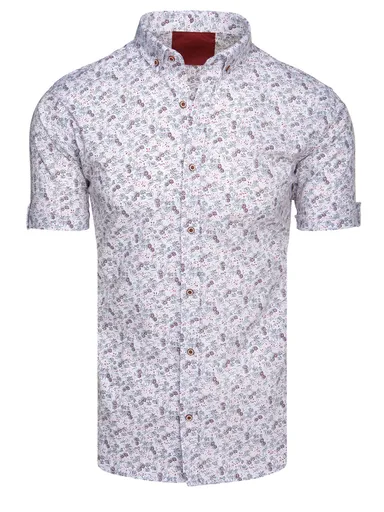 Pánska košeľa s krátkym rukávom biela Dstreet KX1060