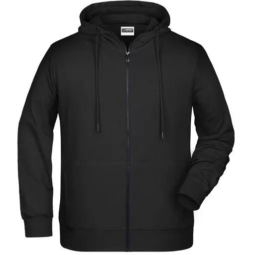 James & Nicholson (Daiber) Pánska mikina na zips z biobavlny 8026 - Čierna | XL