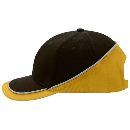 Myrtle Beach (Daiber) Dvojfarebná šiltovka MB6506 - Čierna / zlato žltá / svetlošedá | uni