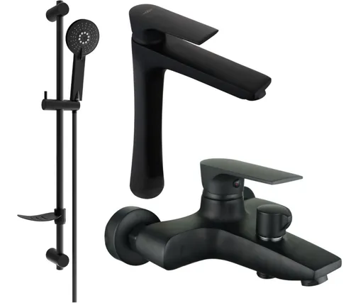 MEXEN/S - Axel DF40 SET vaňová a umývadlová batéria, čierna 73813DF40-70