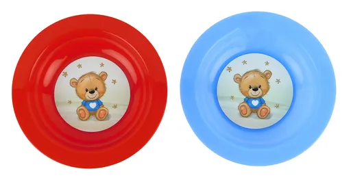 TVAR - Tanier detský hlboký IML Medvedík modré tričko, umelá hmota