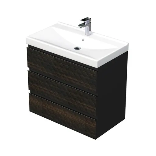 Kúpeľňová skrinka s umývadlom SAT Cube Way 80x71x46 cm hnedá mat CUBE3D46803ZHVER