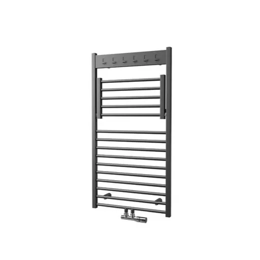 Isan Flexi s háčky radiátor kombinovaný flexi s háčikmi 95,5x60cm čierny zamat stred. pripojenie DFLH09550600CSM