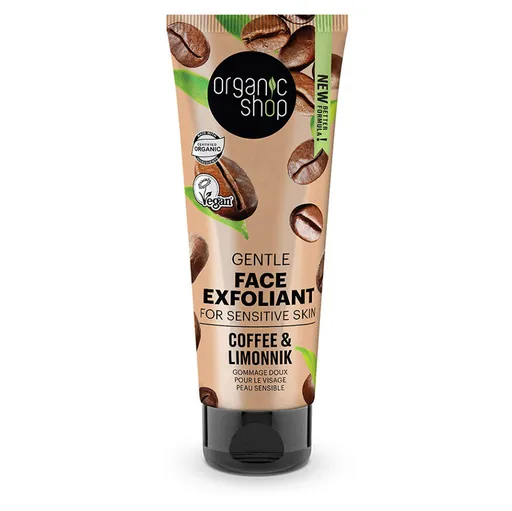 ORGANIC SHOPJemný peeling pre citlivú pleť Káva a limoník 75 ml