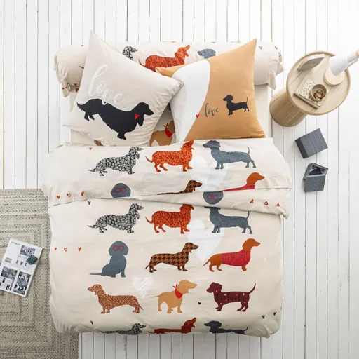 Posteľná bavlnená bielizeň Tofi s potlačou