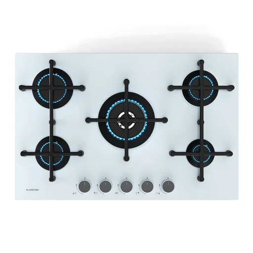 Klarstein Plynová varná doska Illuminosa 5 Sklokeramický horák Sabaf s 5 horákmi