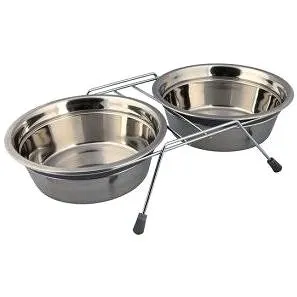 Miska nerez stojan + 2 misky, pes, STEEL Zolux (CHPrk1925_nad)