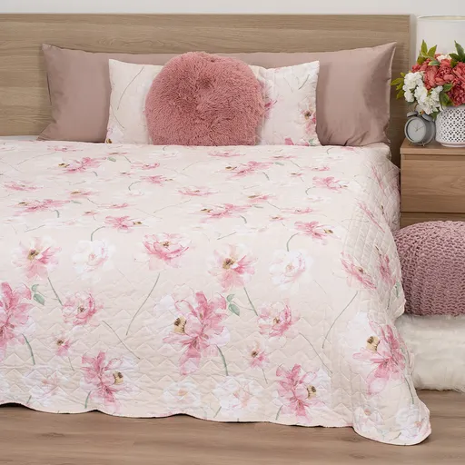 4Home Prehoz na posteľ Pink romance, 220 x 240 cm + 2x 40 x 40 cm