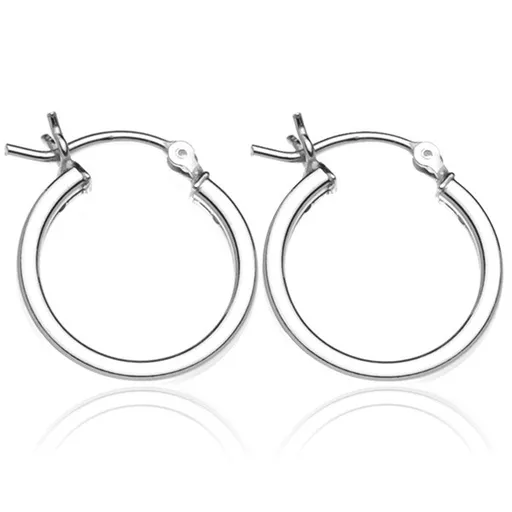 Strieborné náušnice 925 - hranaté línie kruhov, 24 mm