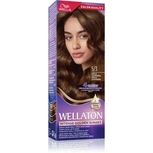 Wella Wellaton Intense Golden Sunset permanentná farba na vlasy s arganovým olejom 5/3 Light Golden Brown 1 ks