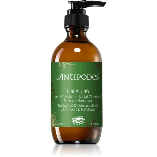 Antipodes Hallelujah Lime & Patchouli čistiaci a odličovací gél na tvár 200 ml