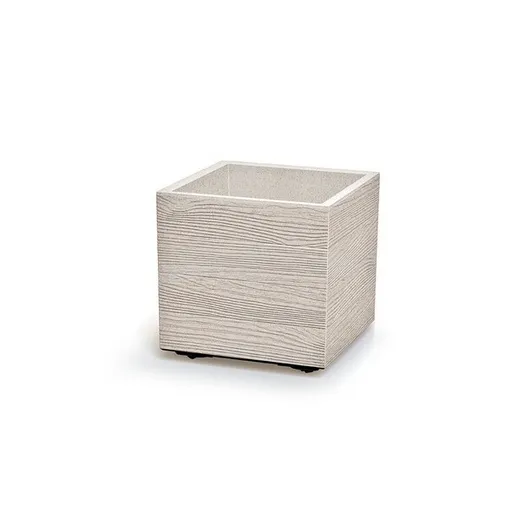 Kvetináč MADERA SQUARE ECO WOOD 38,5 cm, biela ECO, L