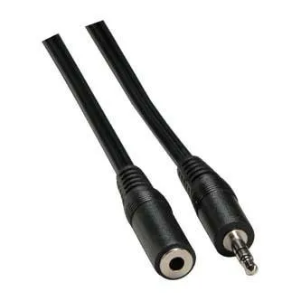 Predlžovací audio kábel Jack (3.5mm) samec - Jack (3.5mm) samica, 3m, čierna, Logo