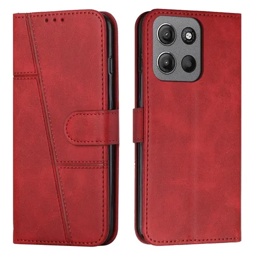 STITCHED Peňaženkový kryt pre Motorola Moto G15 / G15 Power červený