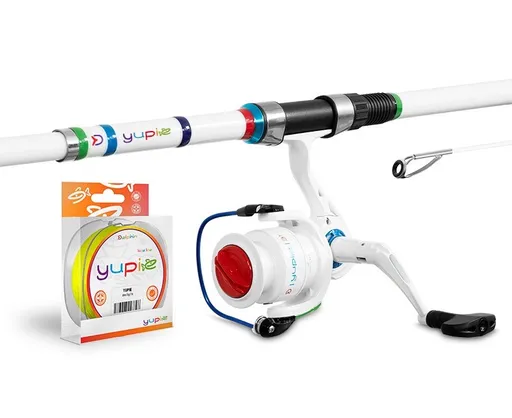 Delphin detský set yupie prút 2,4 m 40 g + navijak 3t + vlasec 0,22 mm