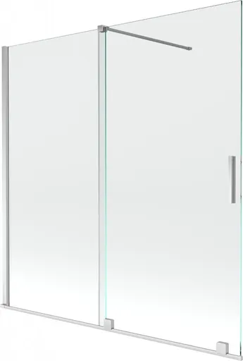 MEXEN/S - Velar Dvojkrídlová posuvná vaňová zástena 160 x 150, transparent, chróm 896-160-000-01-01