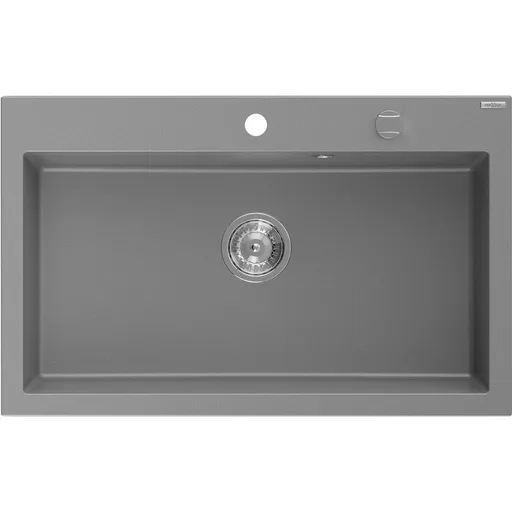 MEXEN MEXEN - Elix granitový drez 1-miska 800 x 500 mm, sivý, sifón chróm 6527801005-71