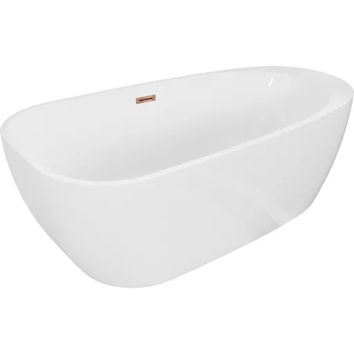 Mexen Giada 170 x 90 cm, biela lesklá, prepad ružové zlato - 52741709000-60