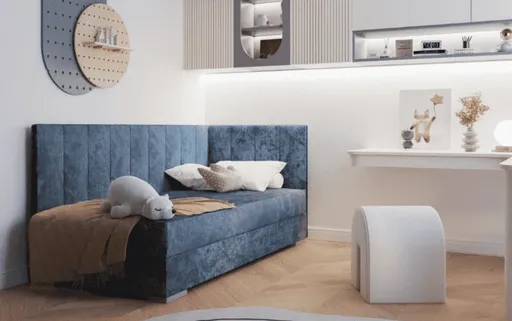 ArtBed Detská posteľ COIMBRA III | modrá 90 x 200 cm Prevedenie: pravé