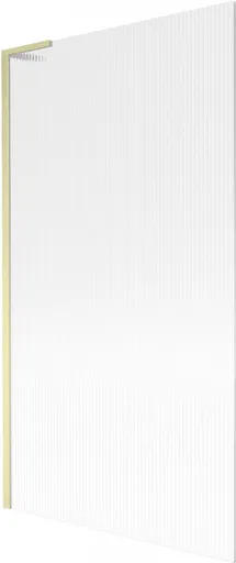 MEXEN/S - Next L vaňová zástena FIX 100 x 150, prúžky, zlatá kartáčovaná 895-100-000-03-09-55