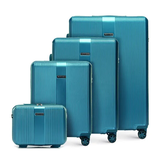 Sada modrých polykarbonátových kufrov 56-3P-90K-91