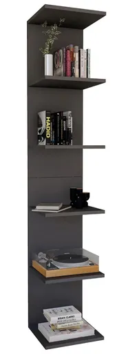 VCM Nástěnná police Lazas, antracitová