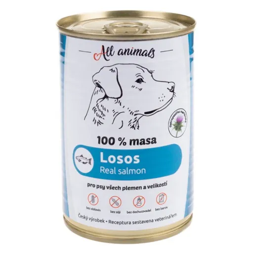 ALL ANIMALS konzerva losos mletý pre psov 400 g