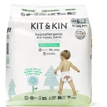 Kit & Kin Eko Nappy Pants Naturally Dry veľ. 6 (18 ks) (5060479853274)