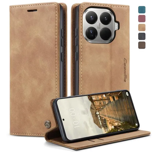 CASEME Peňaženkový obal pre Xiaomi 15T Pro svetlohnedý