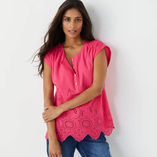 Madeirová blúzka s krátkymi rukávmi