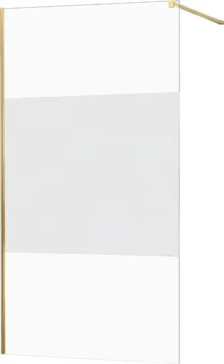 MEXEN/S - KIOTO Sprchová zástena WALK-IN 110x200 cm 8 mm, zlatá, Transparent/matné sklo 800-110-101-50-35