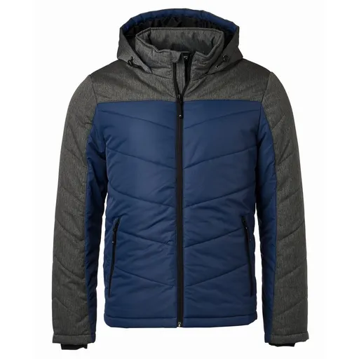 James & Nicholson (Daiber) Pánska prešívaná zimná bunda JN1134 - Tmavomodrá / antracitový melír | L